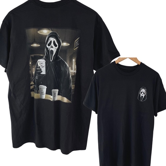 NWOT Ghost Face Coffee Slay All Day T-Shirt Medium - Picture 1 of 8